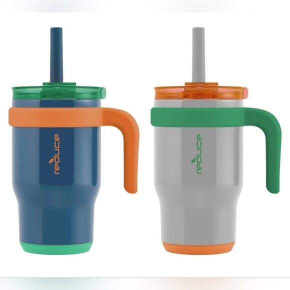 Reduce Coldee 2 Pack Spill-Proof Tumblers with Handle for Kids Ages 3+ 14 oz - Picture 1 of 8
